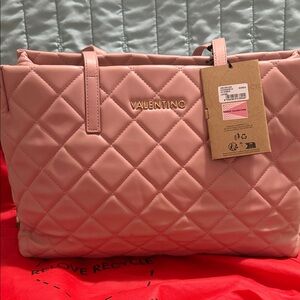 Valentino Quilted Blush Pink Ocarina Cipria European Tote